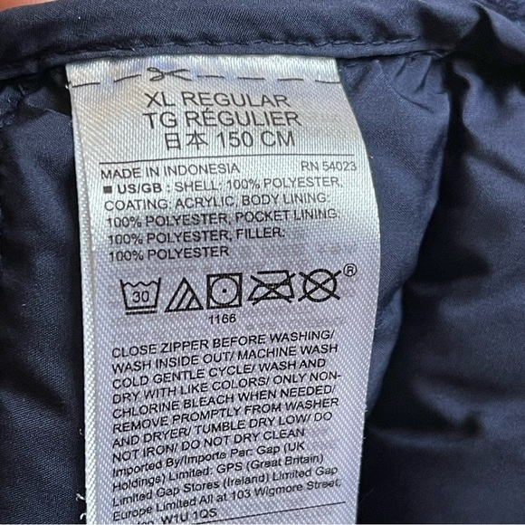 GAP Girls Star Printed Puffer Vest Jacket Size XL Navy Rose Gold Fall Winter - Picture 7 of 7